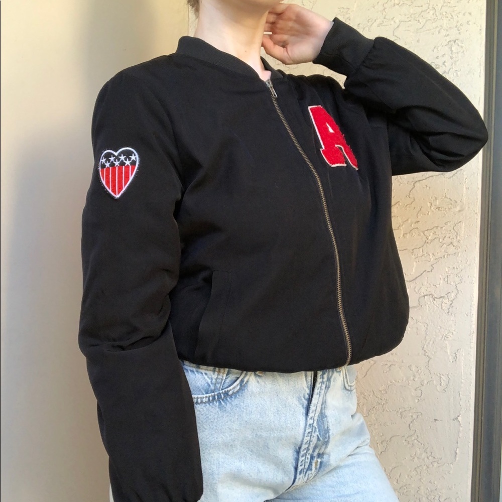 Black Bomber with American Flag (Forever 21)